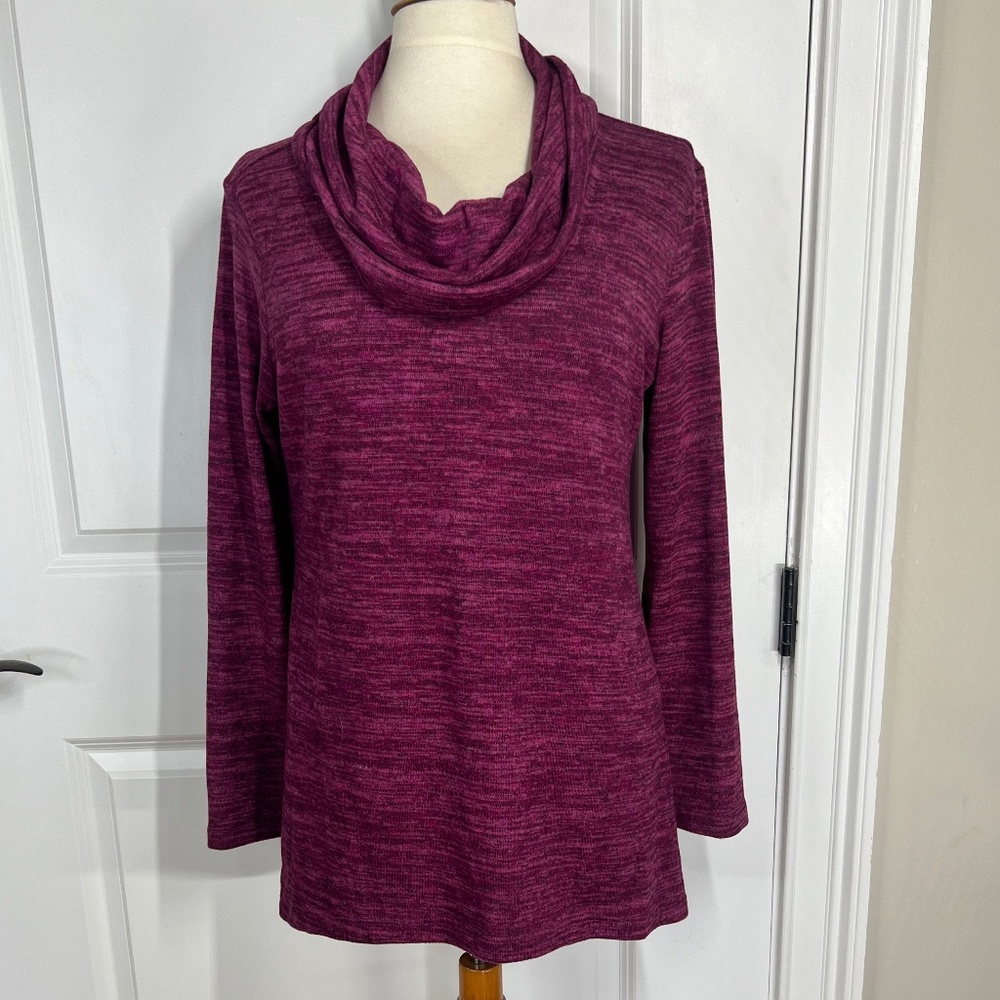 Jones New York, Sz. Medium Multi Purple & Pinks, Turtle Neck Long Sleeve Sweater